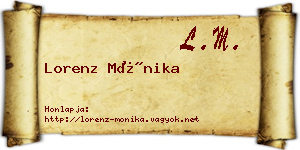 Lorenz Mónika névjegykártya